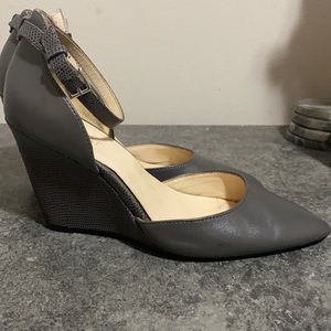 Nine West ankle strap wedge.